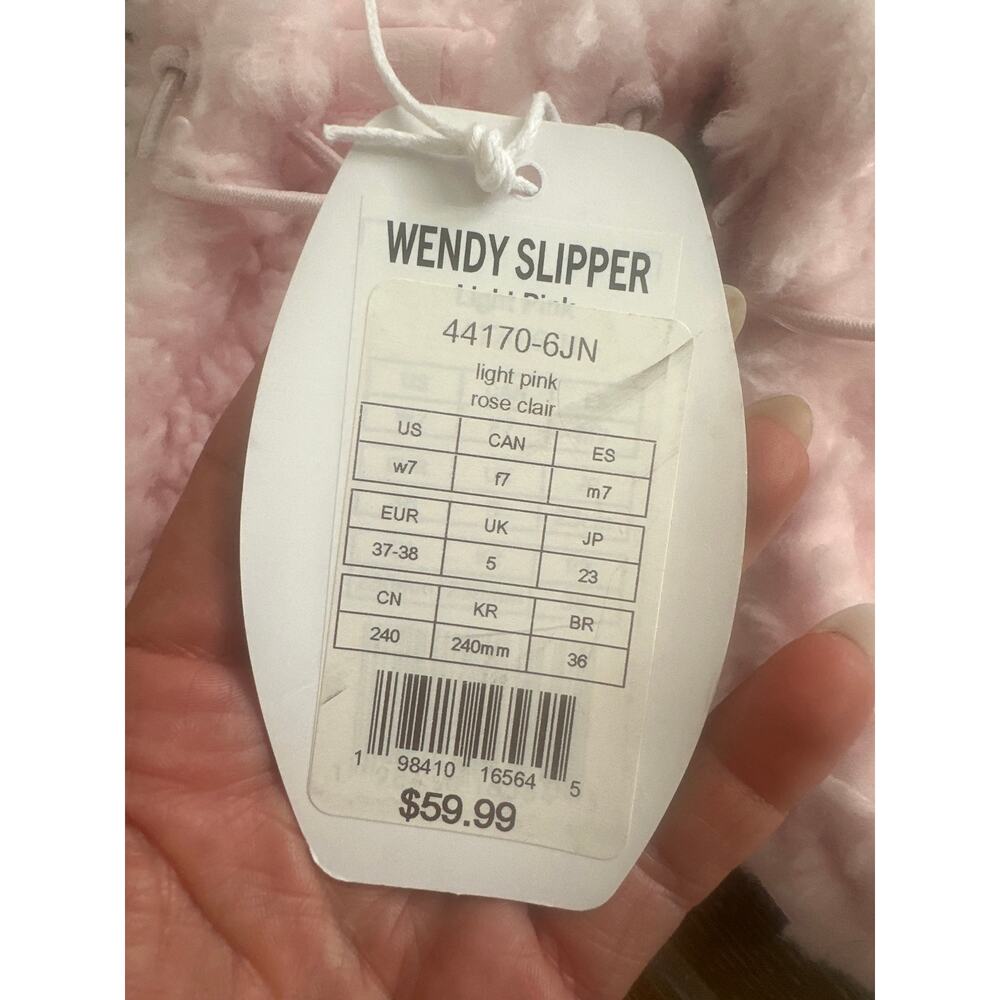 HEYDUDE Wendy Slipper Light Pink Faux Fur Fuzzy Slip On Shoes Mule Moccasin Mule - Picture 10 of 10
